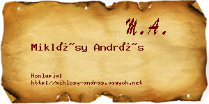 Miklósy András névjegykártya