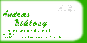 andras miklosy business card